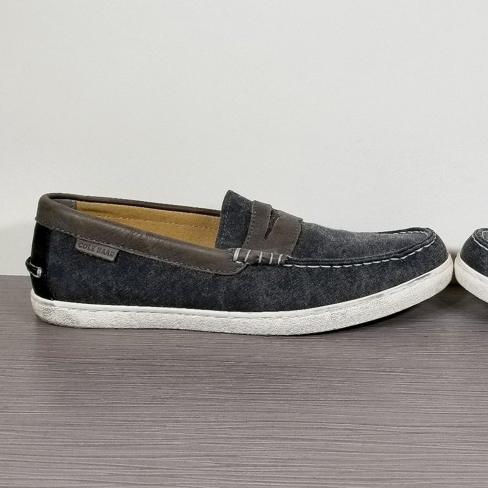 Cole Haan Pinch Weekender Loafers, Gray & Brown Canvas & Leather Mens Size 9.5 M - Picture 7 of 12